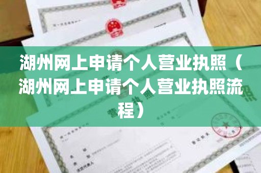 湖州网上申请个人营业执照（湖州网上申请个人营业执照流程）