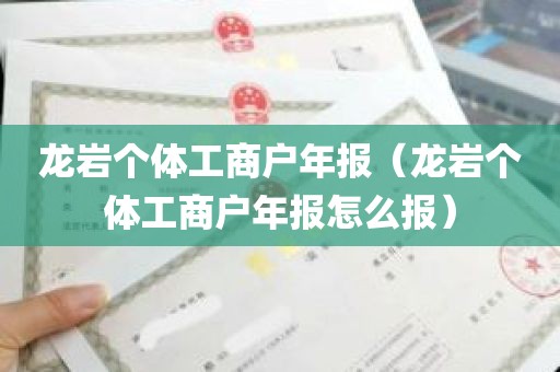 龙岩个体工商户年报（龙岩个体工商户年报怎么报）