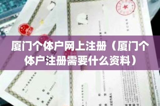 厦门个体户网上注册（厦门个体户注册需要什么资料）