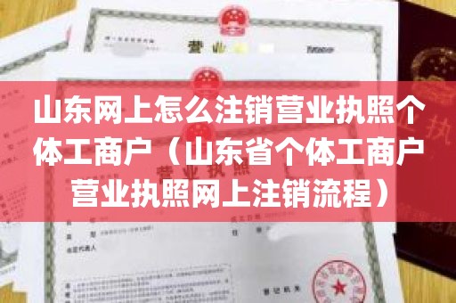 山东网上怎么注销营业执照个体工商户（山东省个体工商户营业执照网上注销流程）