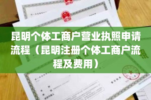 昆明个体工商户营业执照申请流程（昆明注册个体工商户流程及费用）