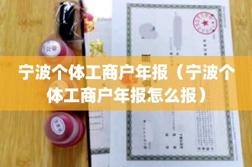 宁波个体工商户年报（宁波个体工商户年报怎么报）