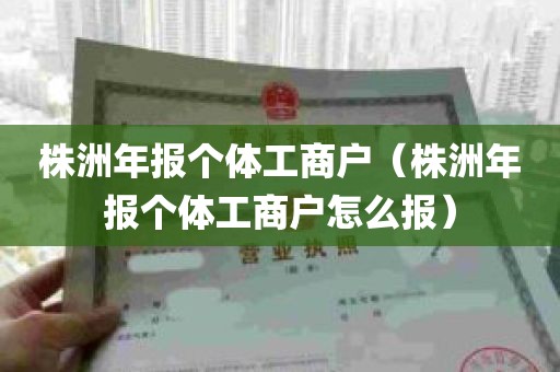 株洲年报个体工商户（株洲年报个体工商户怎么报）