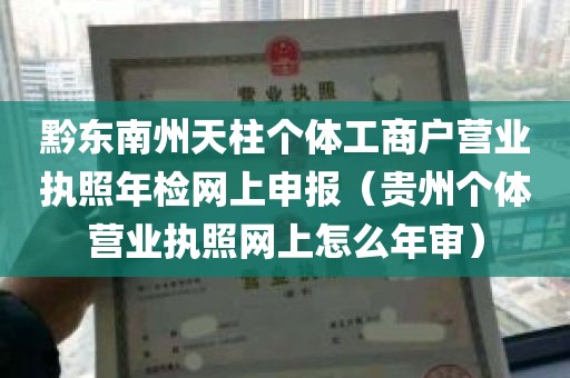 黔东南州天柱个体工商户营业执照年检网上申报（贵州个体营业执照网上怎么年审）