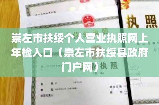 崇左市扶绥个人营业执照网上年检入口（崇左市扶绥县政府门户网）