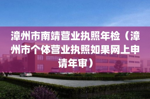 漳州市南靖营业执照年检（漳州市个体营业执照如果网上申请年审）