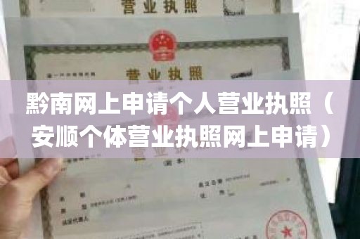 黔南网上申请个人营业执照（安顺个体营业执照网上申请）