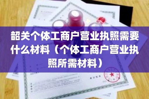 韶关个体工商户营业执照需要什么材料（个体工商户营业执照所需材料）