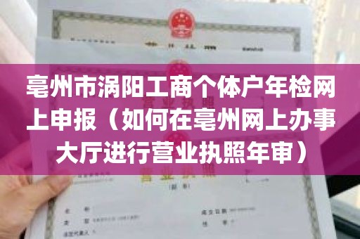 亳州市涡阳工商个体户年检网上申报（如何在亳州网上办事大厅进行营业执照年审）