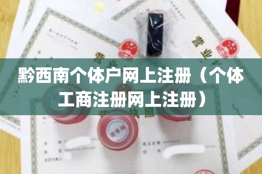 黔西南个体户网上注册（个体工商注册网上注册）