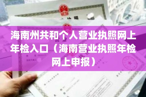 海南州共和个人营业执照网上年检入口（海南营业执照年检网上申报）