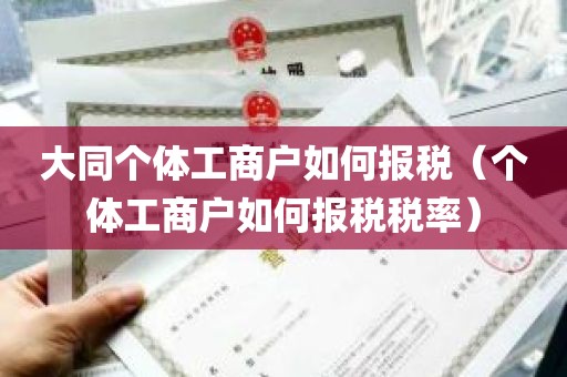 大同个体工商户如何报税（个体工商户如何报税税率）