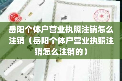 岳阳个体户营业执照注销怎么注销（岳阳个体户营业执照注销怎么注销的）