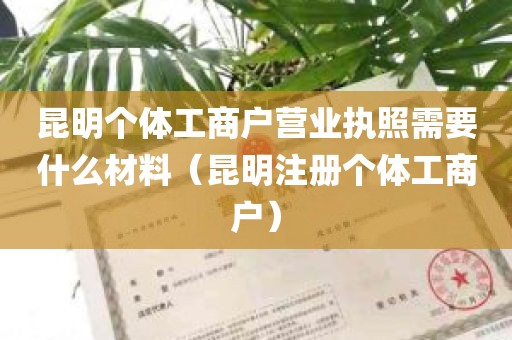 昆明个体工商户营业执照需要什么材料（昆明注册个体工商户）