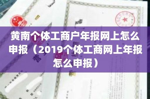 黄南个体工商户年报网上怎么申报（2019个体工商网上年报怎么申报）