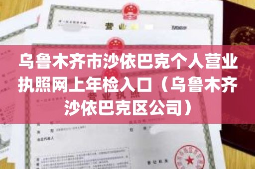 乌鲁木齐市沙依巴克个人营业执照网上年检入口（乌鲁木齐沙依巴克区公司）