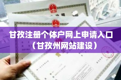 甘孜注册个体户网上申请入口（甘孜州网站建设）