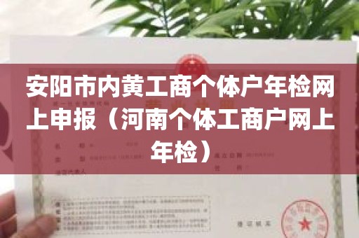 安阳市内黄工商个体户年检网上申报（河南个体工商户网上年检）