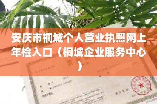 安庆市桐城个人营业执照网上年检入口（桐城企业服务中心）