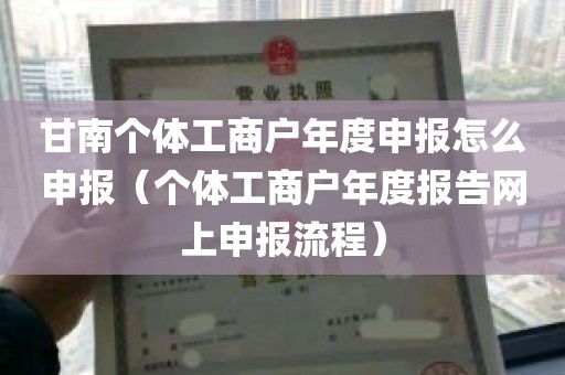 甘南个体工商户年度申报怎么申报（个体工商户年度报告网上申报流程）