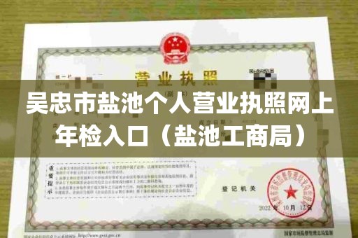 吴忠市盐池个人营业执照网上年检入口（盐池工商局）